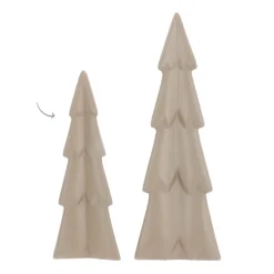 3D Porcelain Christmas Tree | Taupe | 22 Cm
