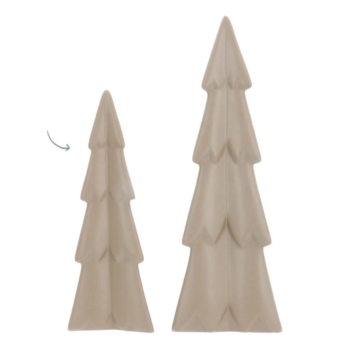 3D Porcelain Christmas Tree | Taupe | 22 Cm