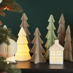 3D Porcelain Christmas Tree | Taupe | 22 Cm