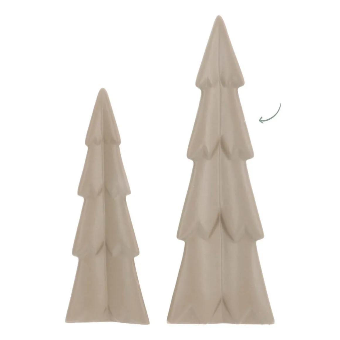 3D Porcelain Christmas Tree | Taupe | 28 Cm