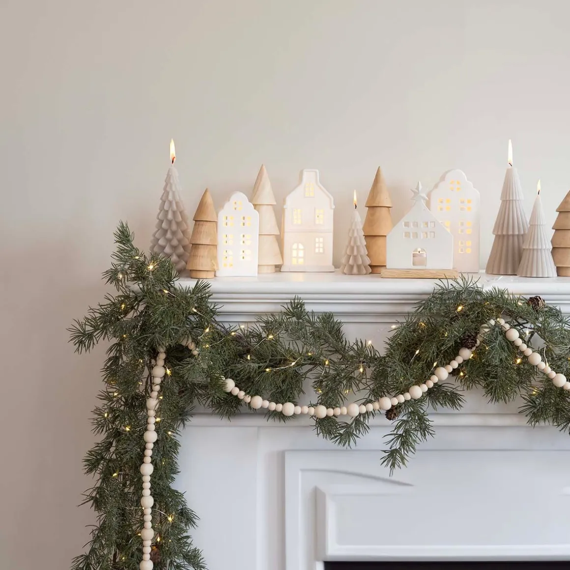 3D Taupe Christmas Tree Candle