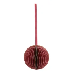 Dark Red Paper Christmas Bauble 8 Cm