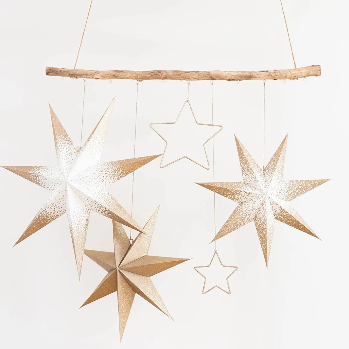 Decorative Hanging Branch With Hooks 90cm Brown