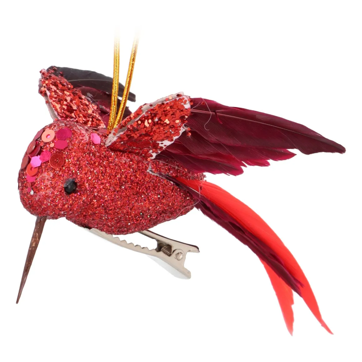 Deep Red Hummingbird With Stretched Wings