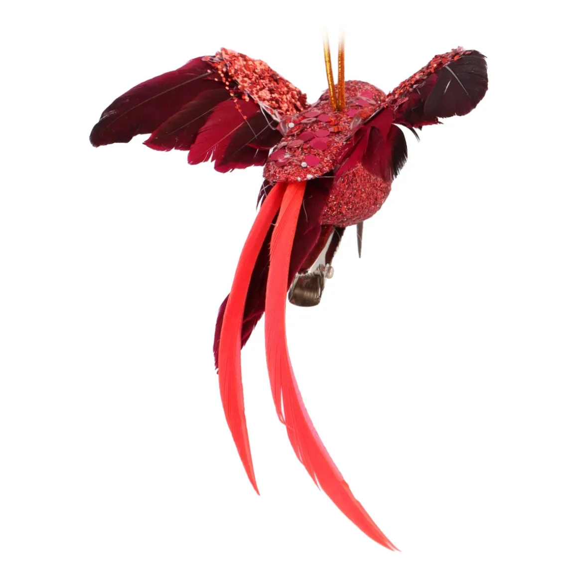 Deep Red Hummingbird With Stretched Wings