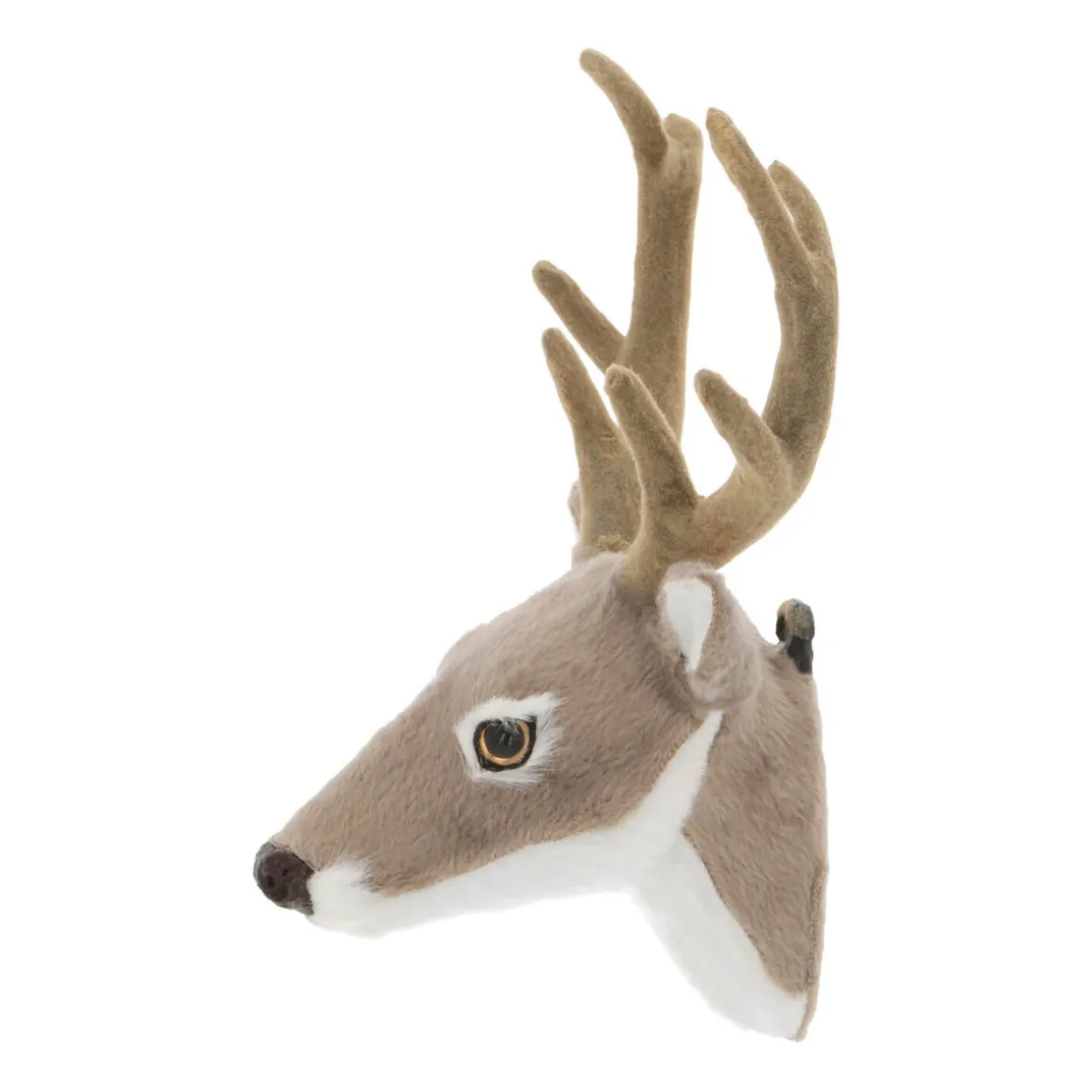 Deer Head Grey 16cm Faux Fur
