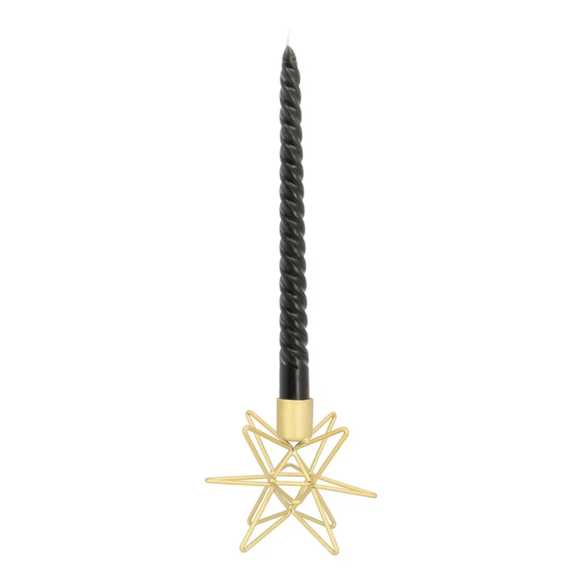 Design Candle Holder Matt Gold | Metal Star | 12 Cm