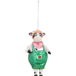 Detailed Cow Ornament In Dungarees