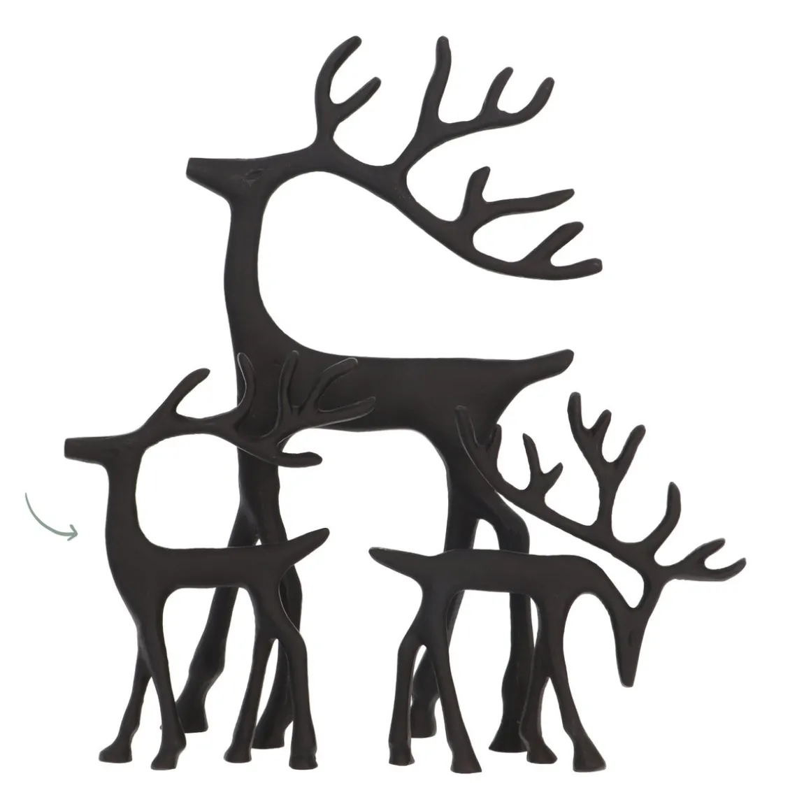 Elegant Black Reindeer With Head Up