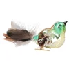 Elegant Green And Gold Bird Clip-on Ornament For A Natural Christmas