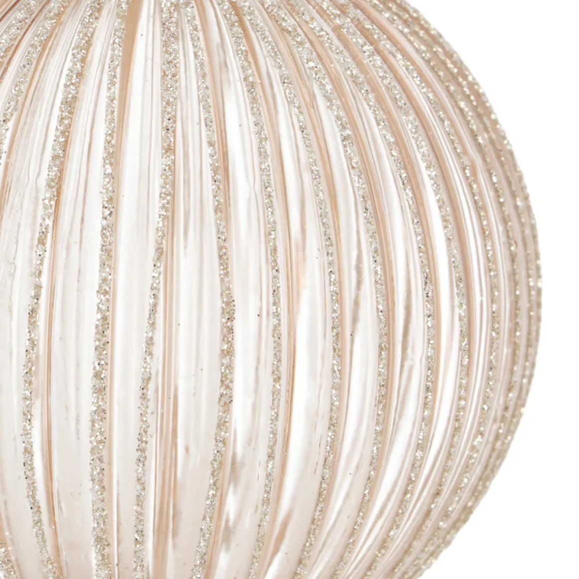 Elegant Taupe Christmas Bauble With Gold Glitters