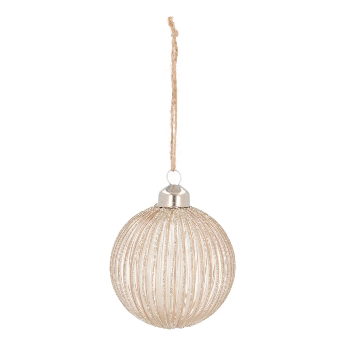 Elegant Taupe Christmas Bauble With Gold Glitters