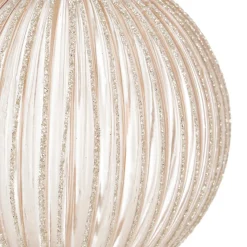 Elegant Taupe Christmas Bauble With Gold Glitters