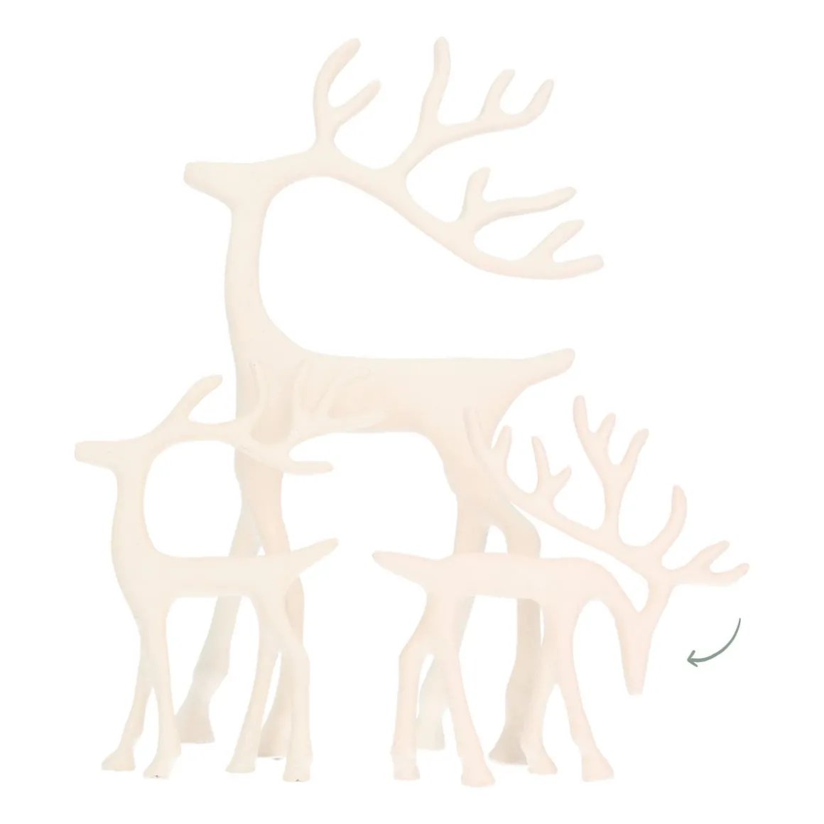 Elegant White Reindeer With Head Down