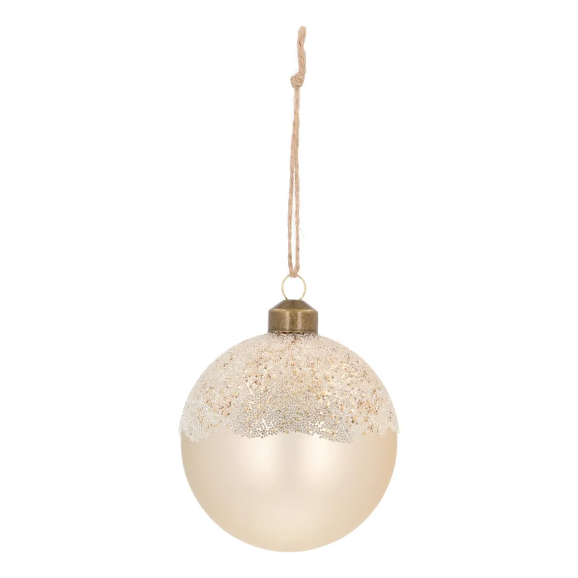 Elegant Wool White Christmas Bauble With Pearl Branches