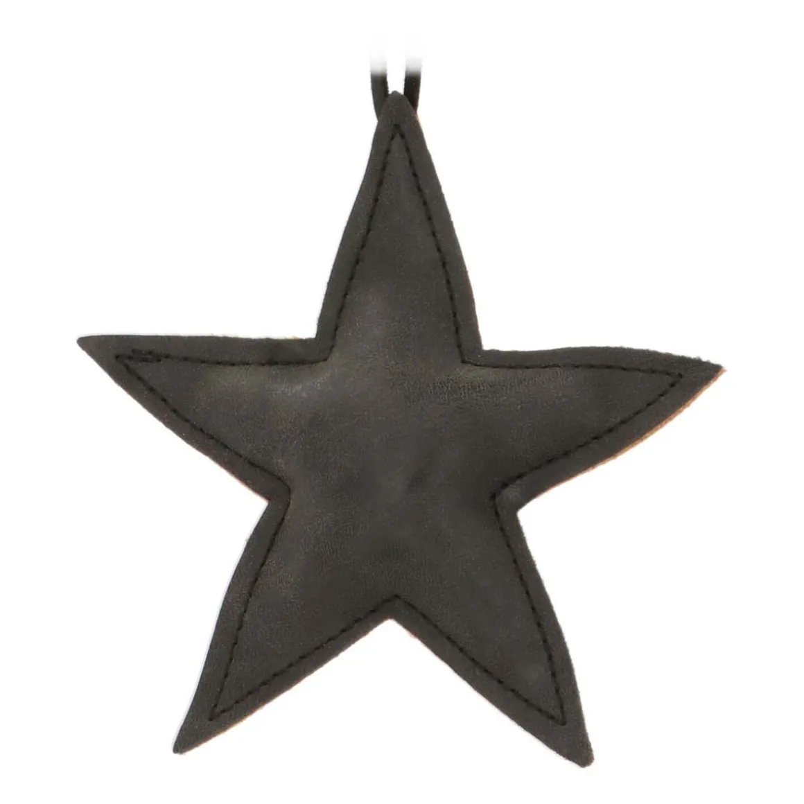 Faux Leather Christmas Star 12cm Black
