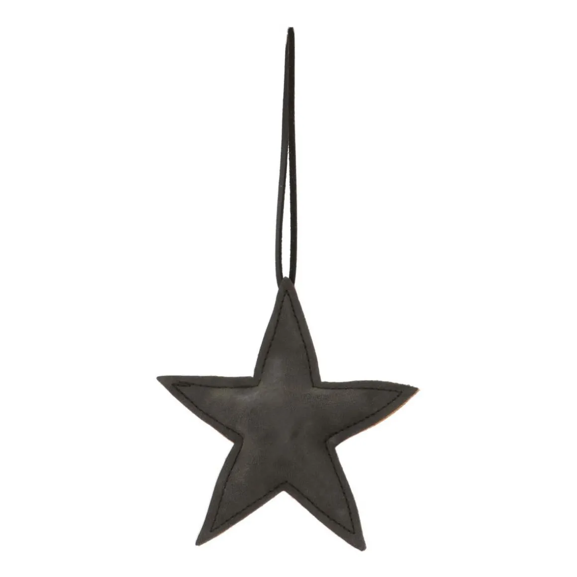 Faux Leather Christmas Star 12cm Black