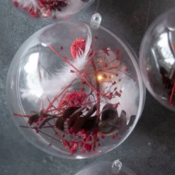 Fillable Christmas Baubles 9cm Transparent 2 Pieces