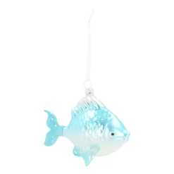 Fish Glass Hanging Figurine 9cm Blue