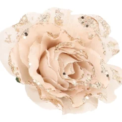 Flower On Clip Taupe 12 Cm