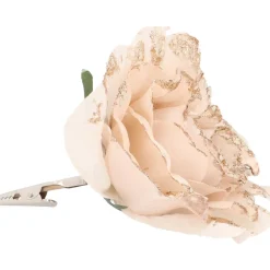 Flower On Clip Taupe 12 Cm