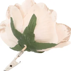 Flower On Clip Taupe 12 Cm