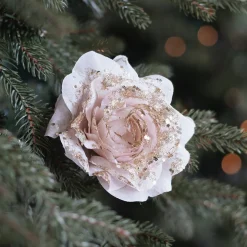 Flower On Clip Taupe 12 Cm
