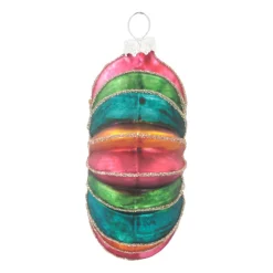 Flower With Glitter Christmas Ornament | Glass | Multi | 9cm