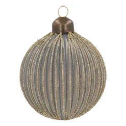 Fresh Cottage Green Christmas Bauble With Gold Glitters