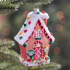 Gingerbread House Christmas Ornament | Glass | Multi | 12cm