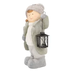 Girl With Lantern Magnesia 40,5cm Grey