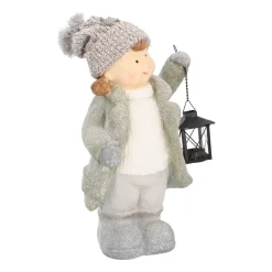 Girl With Lantern Magnesia 40,5cm Grey