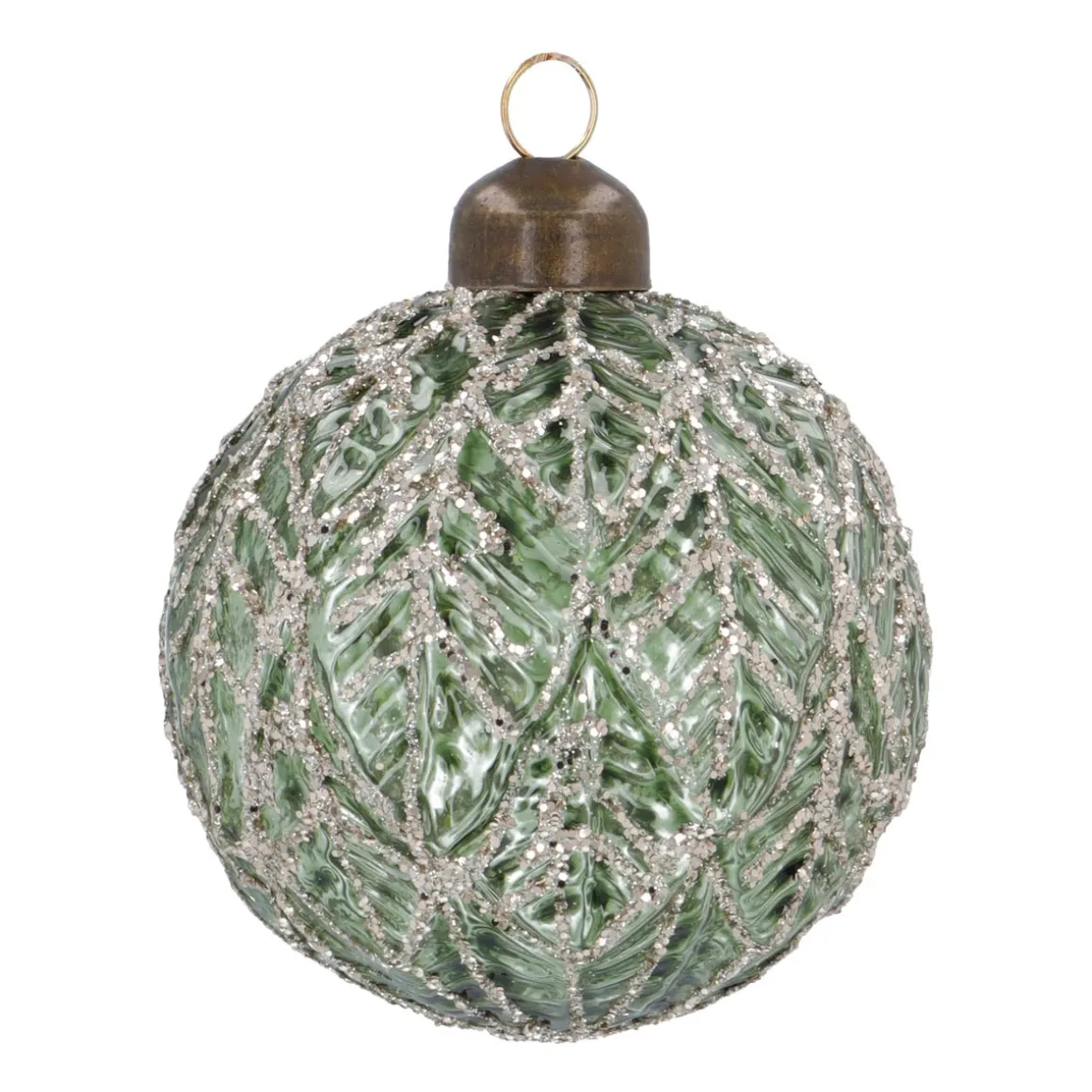 Glamorous Bronze Crackle Christmas Bauble