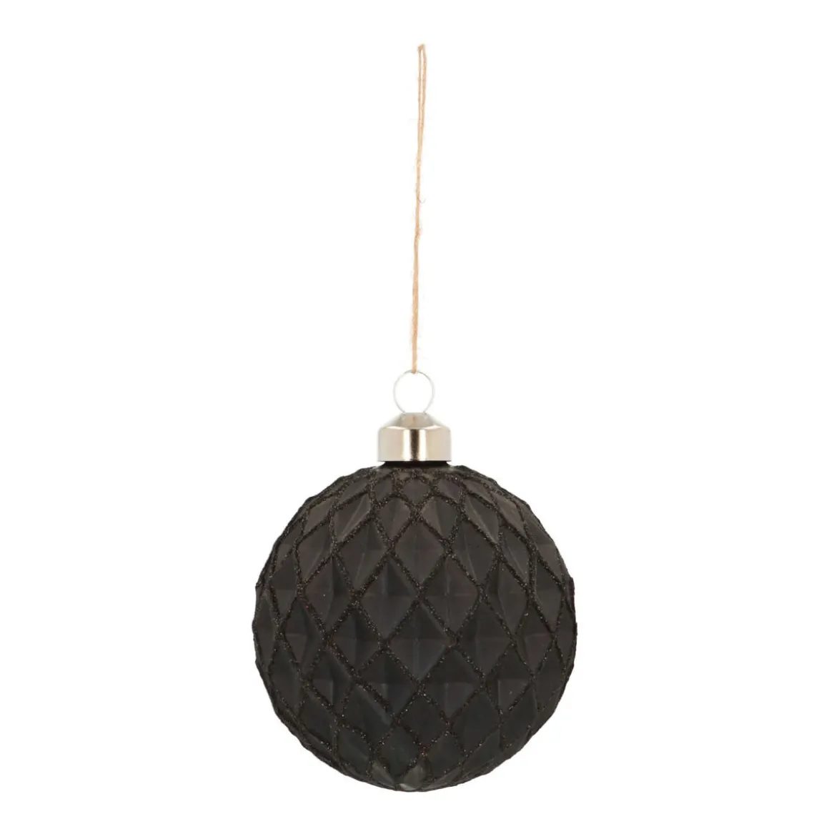 Glass Bauble Diamonds | Black | 8 Cm