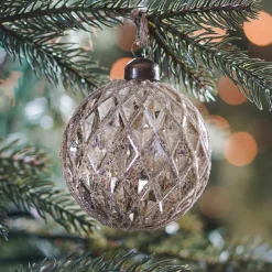 Glass Bauble Diamonds | Bronze | 8 Cm