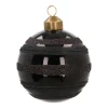 Glass Bauble Glitter Stripes | Black | 8 Cm