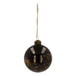 Glass Bauble Golden Spots | Black | 8 Cm