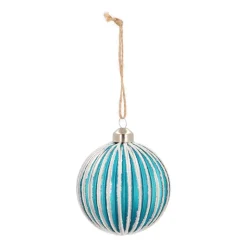 Glass Bauble Lampion | Petrol | 8 Cm