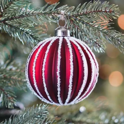 Glass Bauble Lampion | Red | 8 Cm