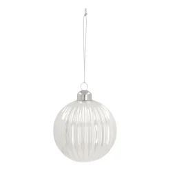 Glass Bauble Lampion | White | 8 Cm