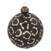 Glass Bauble Leopard Print | Black | 8 Cm