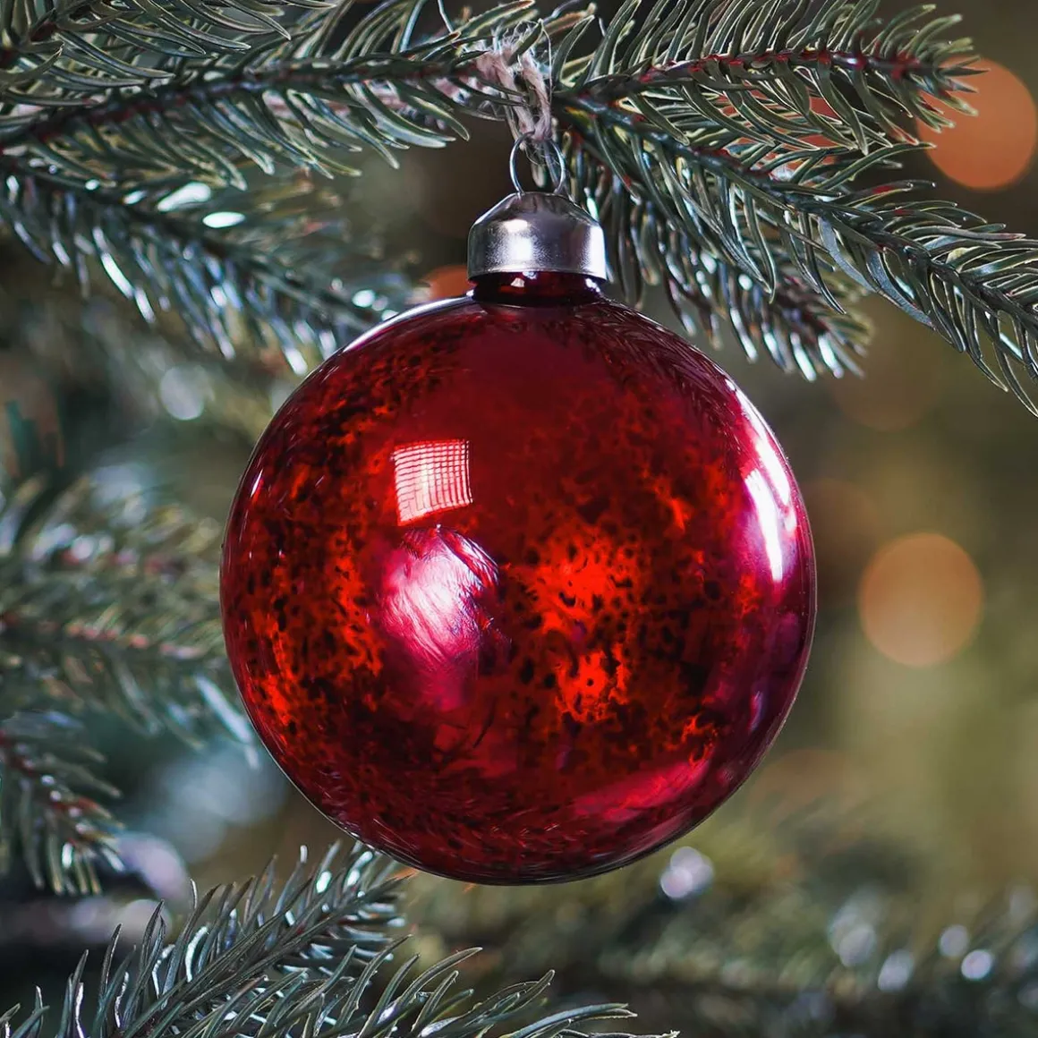 Glass Bauble Mercury | Red | 8 Cm