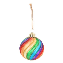 Glass Bauble Swirl | Multicolour | 8 Cm