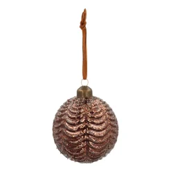 Glass Bauble Waves | Brown | 8 Cm