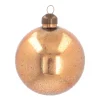 Glass Bauble With Sand Structure | Copper | 8 Cm