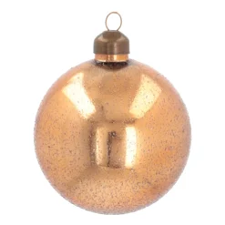 Glass Bauble With Sand Structure | Copper | 8 Cm