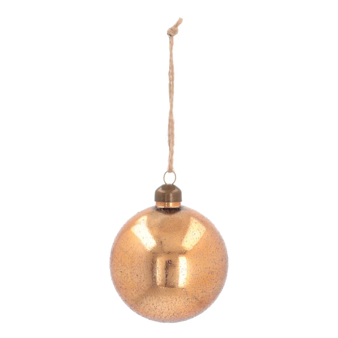 Glass Bauble With Sand Structure | Copper | 8 Cm