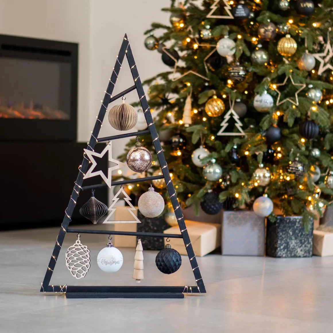 Glass Bauble With Taupe Pearl Cover | 8 Cm