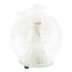 Glass Christmas Bauble LED Angel With Dove 10cm