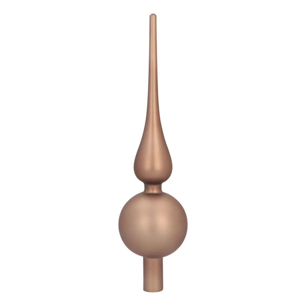 Glass Christmas Tree Topper, Matte Taupe, 27cm/10.5in